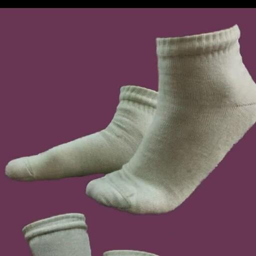 جوراب پشمی سفید مرینوس ساق کوتاه